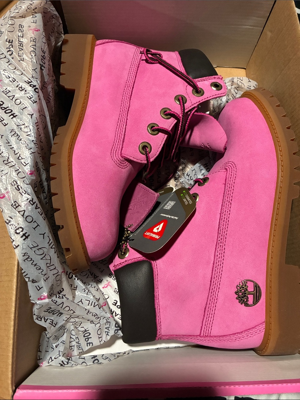 Timberland Women's Bright Pink Suede Lace-Up Boots